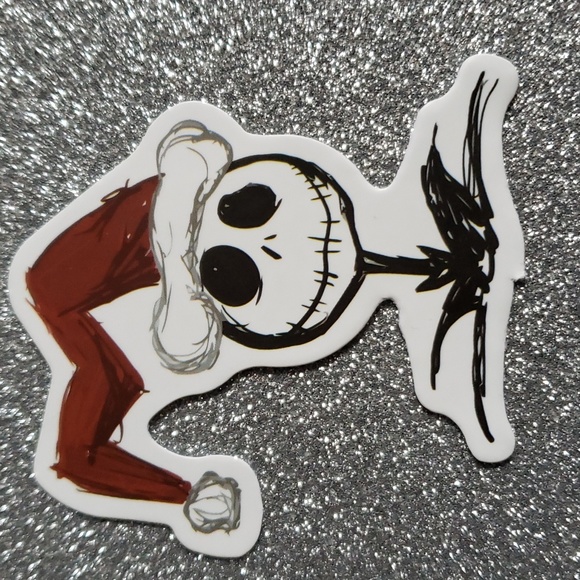 DISNEY Nightmare Before Christmas Waterproof Sticker Jack Santa hat - Picture 1 of 7